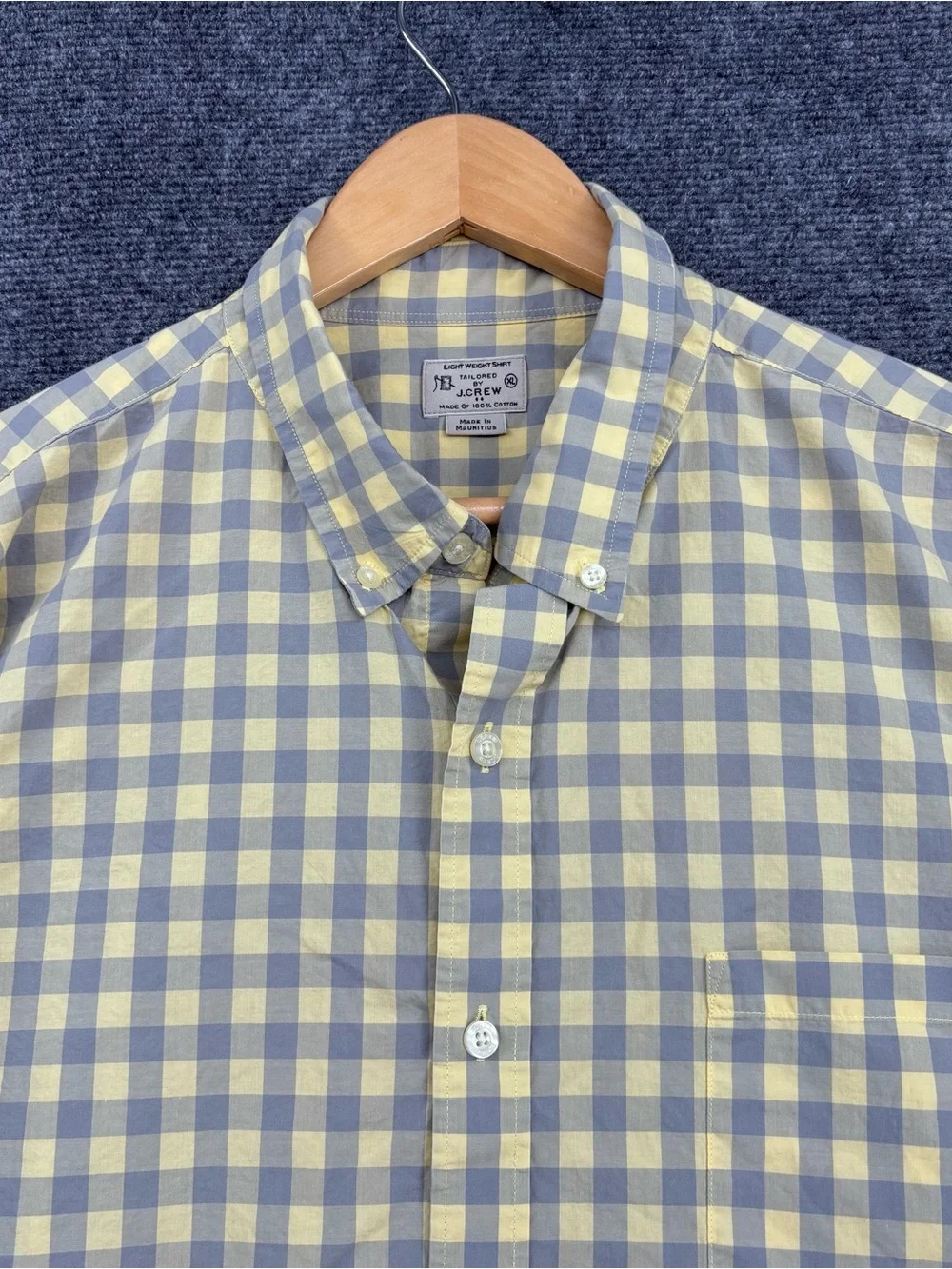 J Crew Yellow & Gray Academia Preppy Long Sleeve Button Down Shirt Men’s XL
